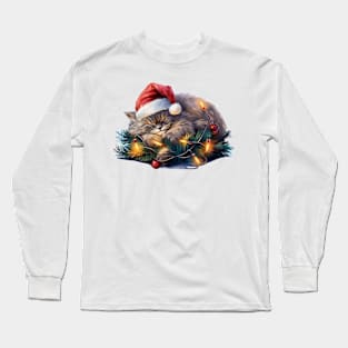 Lazy Persian Cat At Christmas Long Sleeve T-Shirt